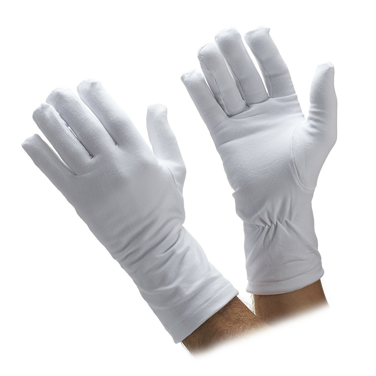 Coin Jewelry Silver Inspection Gloves Parade Gloves White Cotton Formal Tuxedo Costume Honor Guard Gloves with Snap Cuff 