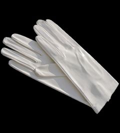 Women's  Silk Lined Leather Gloves - White