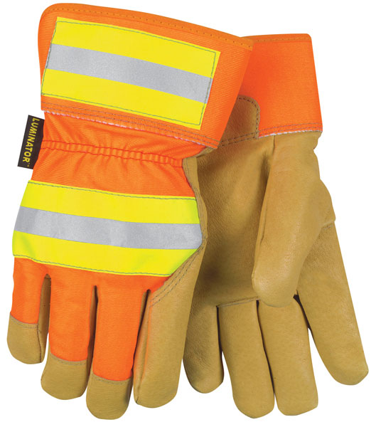 New Hi-Visibility Leather Palm Gloves